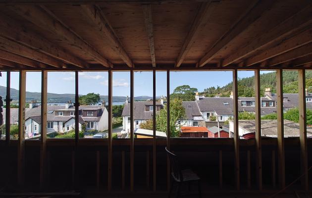 Village through newbuild window