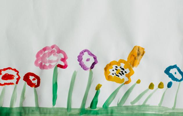 Children's drawing of flowers