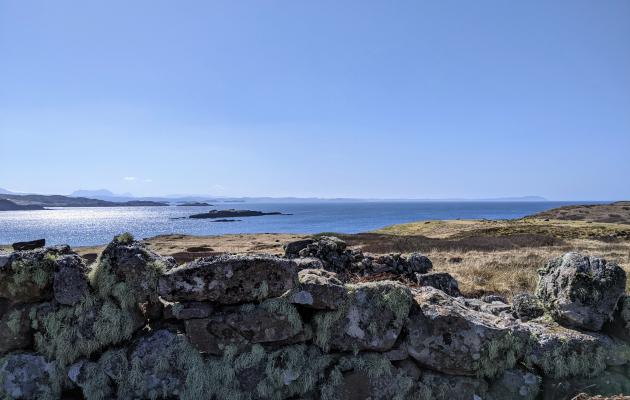 Image taken from Handa Island of the sea and a wall