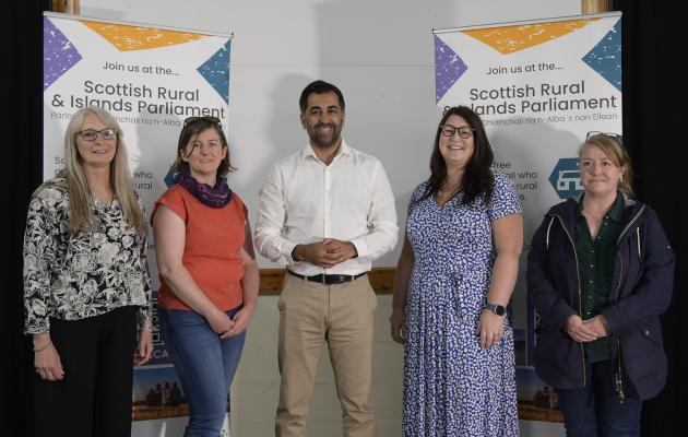 Chris, Ann, First Minister Humza Yousaf, Christine and Kirsty 