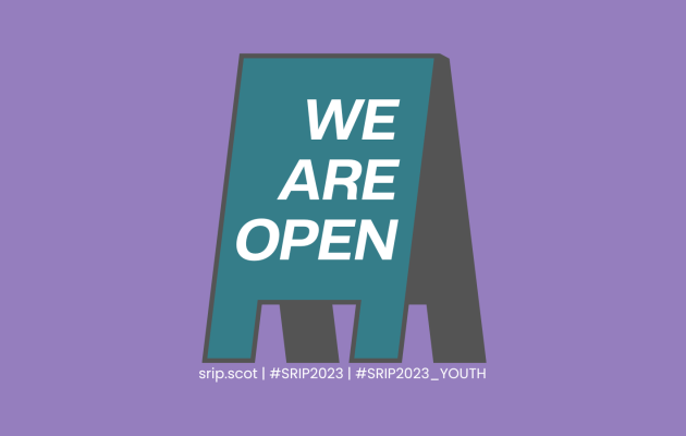 Placard with 'we are open'