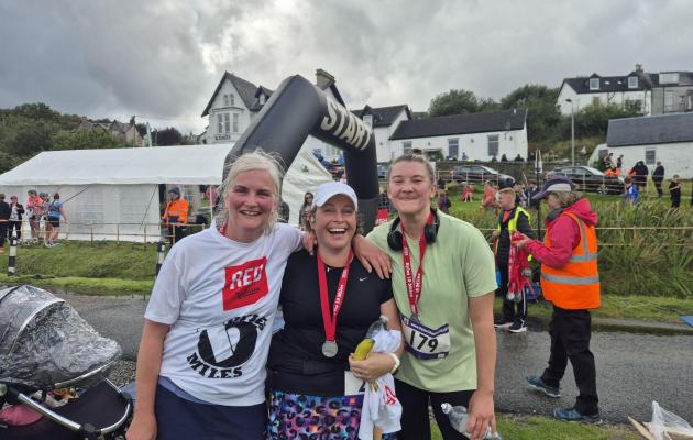 Runners at the finish line