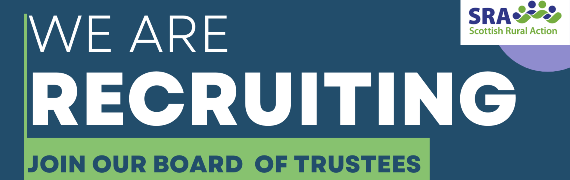 Graphic with 'we are recruiting: join our board of trustees'