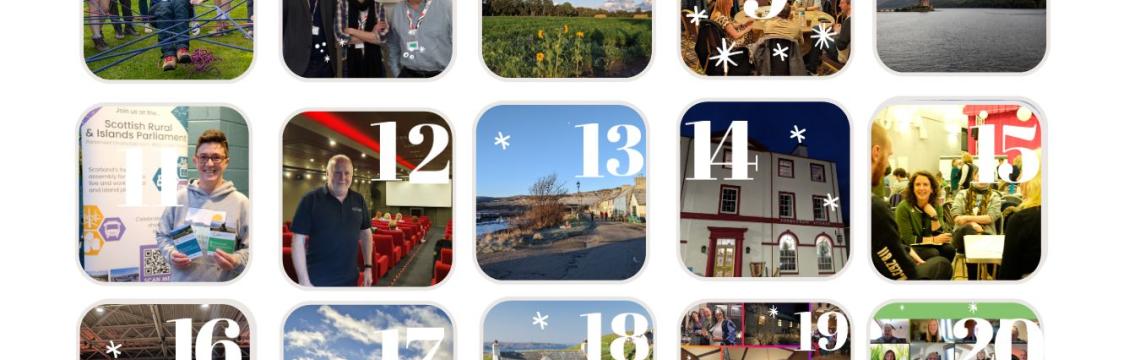 Image of 25 small pictures in the form of an advent calendar